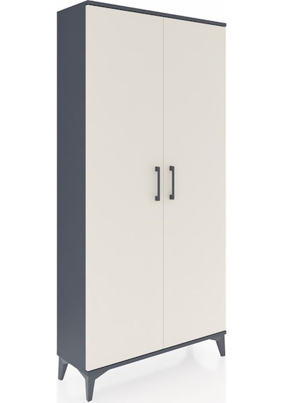 Arges Dolap 2 Kapaklı Tek Askılı 88x30x182 Antrasit-aytaşı Antrasit