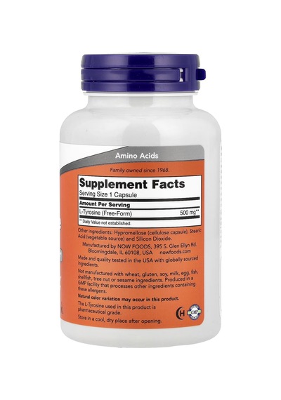L-tyrosine 500 Mg 120 Capsules