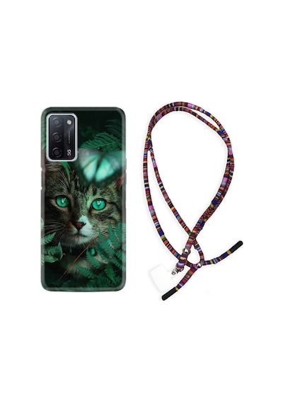 Oppo A55 Kılıf Rasta Boyun Askılı Blue Butterflys 1350