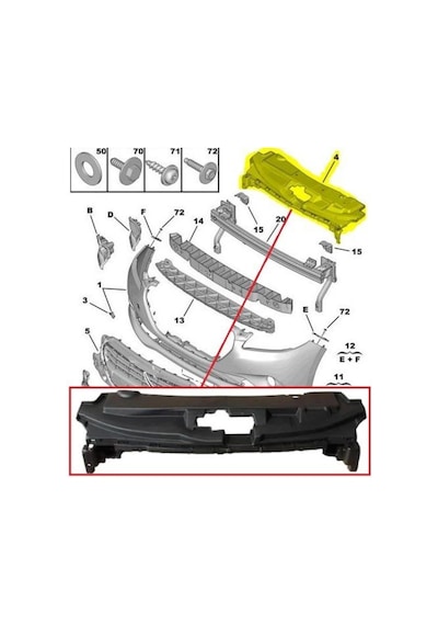 Peugeot 301 Ön Panel Üst Bakalit Plastiği 2013-2016 9676954580