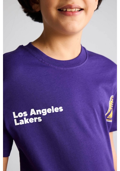 Defacto Nba Los Angeles Lakers New Regular Fıt Bisiklet Yaka Kısa Kollu Tişört Erkek Çocuk G7613a826smpr299 Mor-pr299