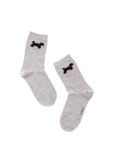 Faik Sönmez Köpek Jakarlı Soket Çorap W26crp010 Uw26crp010124 Gri Melanj