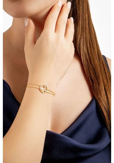 So Chic Yıldızlar Geçidi 18 Ayar Sarı Altın Kaplama 19 Cm Gümüş Bileklik Sarı