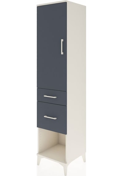 Hyperion Dolap 3 Raflı 2 Çekmeceli Tek Kapaklı 44x44x195 Aytaşı-antrasit Aytası