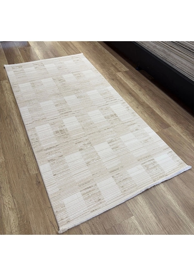 Hoom Rugs Decor 1136 Vizon Yün Tuşeli Pamuk Taban Halı Vizon