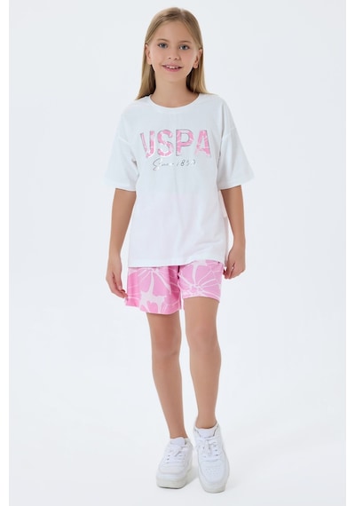 U.s. Polo Assn. Kız Çocuk Pembe Şort Takım Pembe