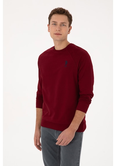 U.S. Polo Assn. Erkek Bordo Basic Sweatshirt 50308103-VR014