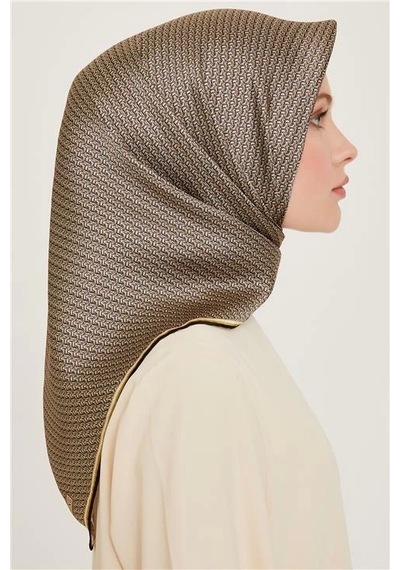 Armine Sura Saf İpek Eşarp 9250d 31 Kahverengi