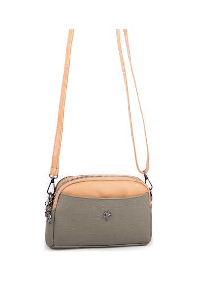 Nas Bag Kadın Mini Şık Çapraz Çanta Yeşil Camel Gofraj Yeşil - Nut