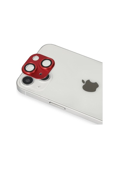 Newface Apple Uyumlu iPhone 13 Pers Alüminyum Kamera Lens Glblseme - 55 - Kırmızı