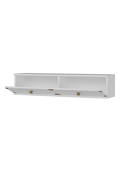 Tda1297bg - Alfa120 Duvara Montaj Tv Stand, Tv Rafı, Tv Sehpası Beyaz - Gold 120cm Tda1297bg - Alfa120 Duvara Montaj Tv Stand, Tv Rafı, Tv Sehpası Beyaz - Gold 120cm
