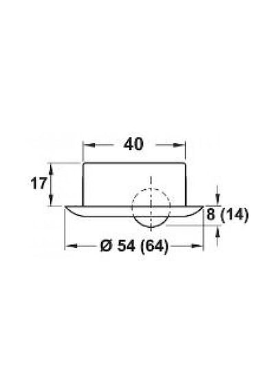 Hafele Rene01 Gömme Tekerlek Sert.Siyah 54X8Mm