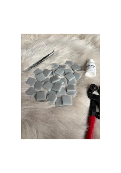 Sanatsal Mozaik Gri 2,5x2,5cm Mozaik Sanatı Malzeme 100gr