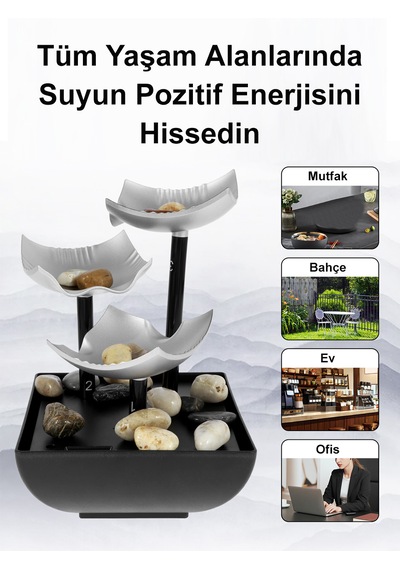Greentech Dekoratif Masaüstü Işıklı Mini Şelale Gt-df01