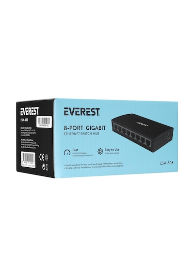 Everest ESW-808 Hub 8 Port 1000mbps Gıgabıt Ethernet Swıtch