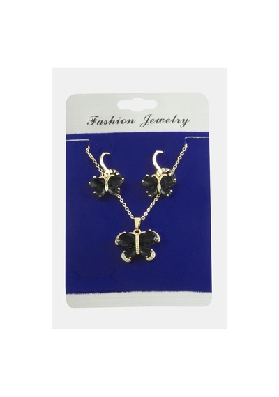 Kelebek Zirkon Taşlı Set Kolye 11 51943498