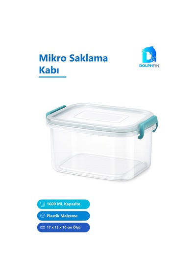 Mikro Saklama Kabı 1600 Ml Çok Renkli 17 X 13 X 10 Cm