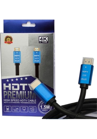 DESTE ELEKTRONİK 4K HDMI KABLO 2.0 HIZLI 3D ALTIN UÇLU 1,5M 4K Hd