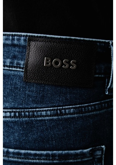 Boss Pamuklu Slim Fit Düz Paça Jeans Erkek Kot Pantolon 50568807 417 Lacivert