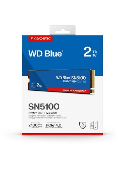 Wd Blue Sn5100 2tb Wds200t5b0e 7100/6700mb/s Pcıe Gen 4.0 M.2 2280 Nvme Ssd 2 Tb