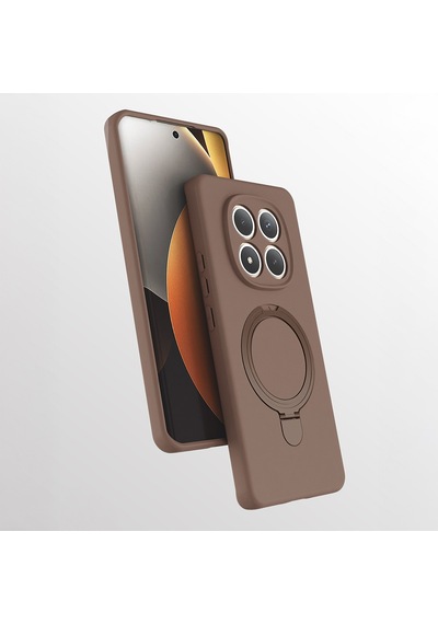 Xiaomi Redmi Note 15 5g Kılıf 360 Derece Döner Standlı Magsafe Kamera Lens Korumalı Silikon Cherena Lacivert