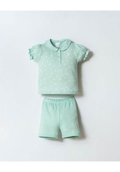 U.S. Polo Assn. U.s. Polo Assn Kız Bebek 2 Li Şort T-şhirt Takım Nil-2342 Nil
