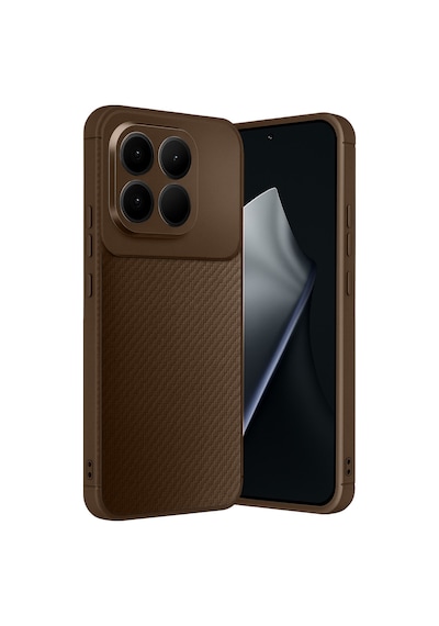 Xiaomi Mi 15t Uyumlu Auto Focus Karbon Kapak - Kahverengi