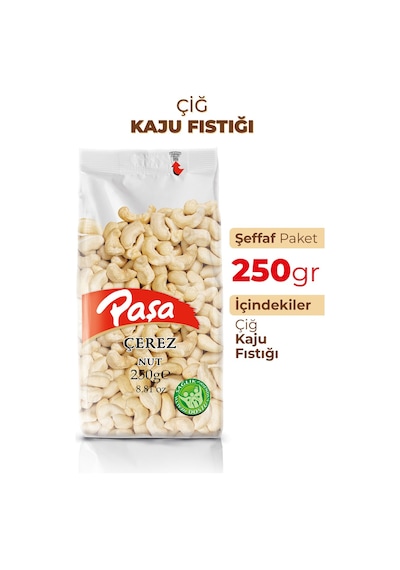 Paşa Kuruyemiş Çiğ Kaju Fıstığı Şeffaf Paket 250 G