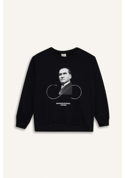 DeFacto Erkek Çocuk Bisiklet Yaka Atatürk Baskılı Sweatshirt D8201A824WNBK81 DeFacto Erkek Çocuk Bisiklet Yaka Atatürk Baskılı Sweatshirt D8201A824WNBK81