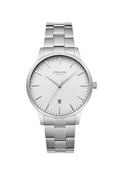 Obaku Denmark V247xdcısc Quartz Çelik Gri Beyaz Kadran Safir Cam 42 Mm Erkek Kol Saati Gri