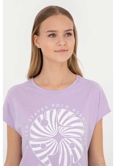 U.S. Polo Assn. Kadın Lila Bisiklet Yaka Tişört 50282896-VR034