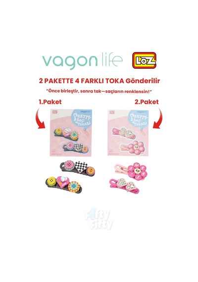4'lü Saç Toka Seti Önce Birleştir,sonra Tak 2 Paket 4 Adet Gönderilir Yapı Toka Seti Ff 7133-7134
