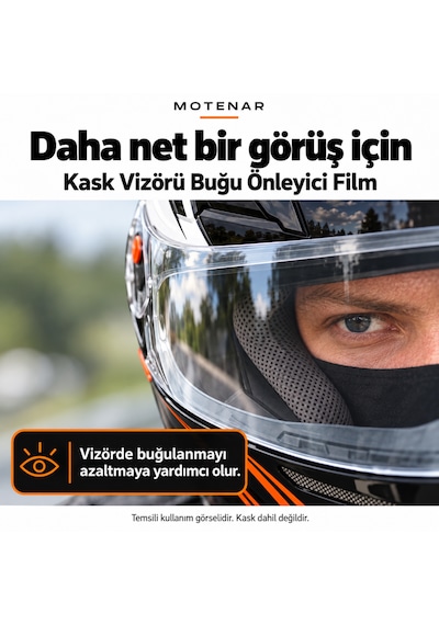 Motenar Motosiklet Kask Vizörü Buğu Önleyici Şeffaf Film Pinlock 1 Adet
