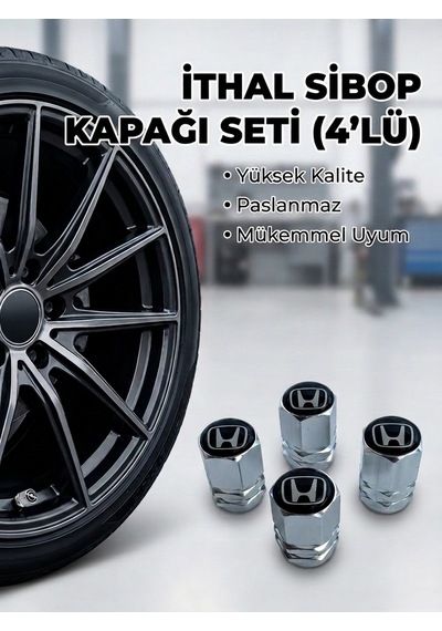 Honda Grubu İle Uyumlu Alüminyum Altıgen Sibop Kapak Seti Gümüş - İthal Sibop Kapağı 4lü Set