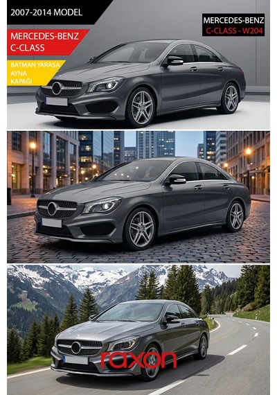 Mercedes-benz C-class W204 2007-2014 Batman & Yarasa Ayna Kapağı Parlak Piano Black Sport