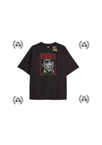 Startmore Y2k Yaralıyüz Baskılı Siyah T-shirt