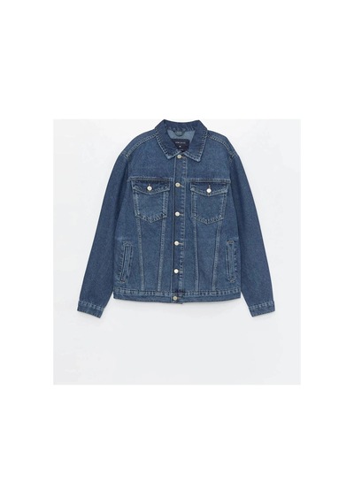 LC Waikiki Lcw Jeansındigo Standart Kalıp Erkek Jean Ceket Mavi