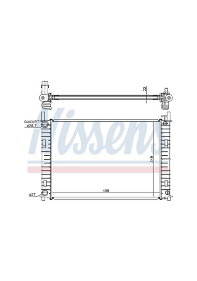 AUTOLUX 2S6H8005AB Su Radyatörü Mekanik Mt 499X349X22 Mm Ford Fiesta 5 1.3 1.4 TDCI 01 -