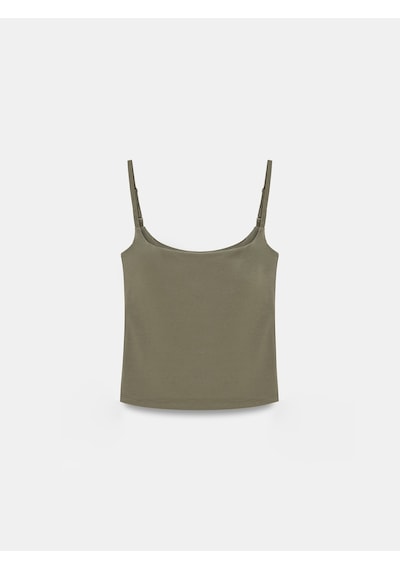 Dilvin 21200 Bra-free Askılı Top-haki