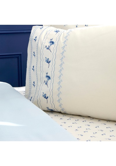 Karaca Home Blossy %100 Pamuk Nish Set Çift Kişilik Pike Takımı Mavi