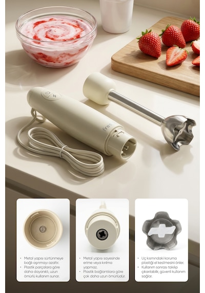 Fressi FR-HB271 1500 W Paslanmaz Çelik Bıçaklı Turbo El Blender