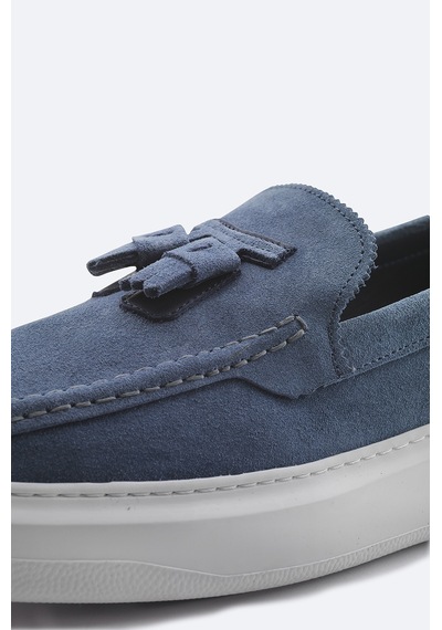 Avva Erkek İndigo %100 Süet Hafif Loafer Ayakkabı A41y8029 Indigo