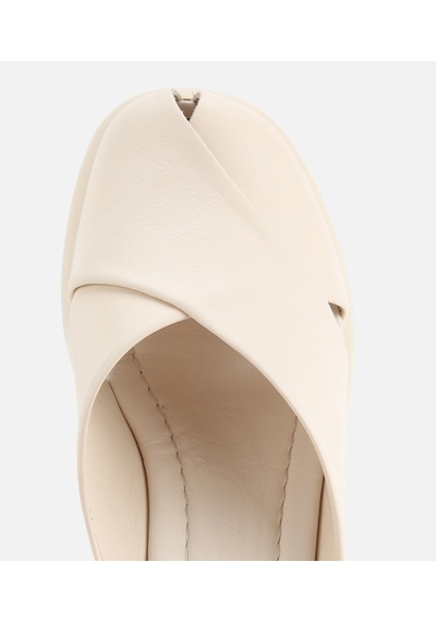 Hotiç Kadın Deri Ekru Yumuşak Dokulu Dolgu Topuklu Terlik Çok Renkli