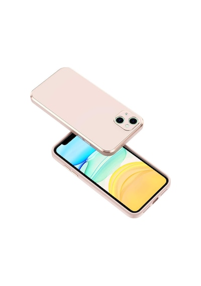 Apple Uyumlu iPhone 14 Plus Kılıf Zore Kenarı Gold Renk Silikon Bark Kapak