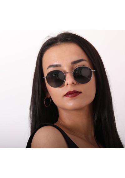 Esrada Gümüş Yuvarlak Kadın Güneş Gözlüğü 4003 08