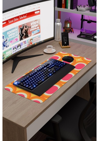 Retro 60 Lar Kaymaz Dikişli Kauçuk Oyuncu Mousepad V5 - 70x30 Xl Gaming Mouse Pad Fare Altlığı