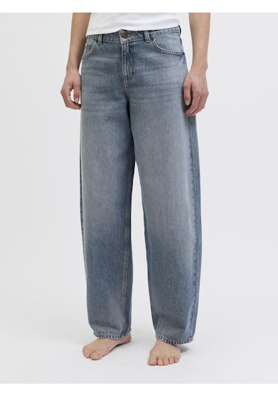 Jack & Jones Kadin Barrel Jean - Fuji - 12279605 Medium Blue Denim