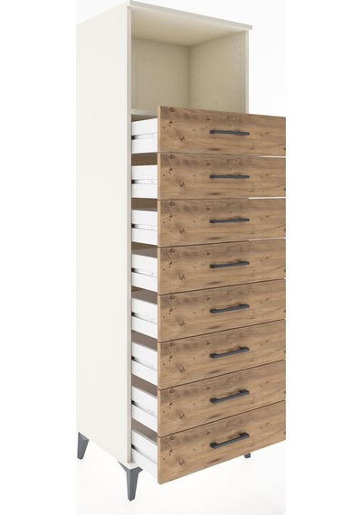 Hyperion Dolap Tek Raflı 8 Çekmeceli 60x44x182 Aytaşı-çam Aytaşı