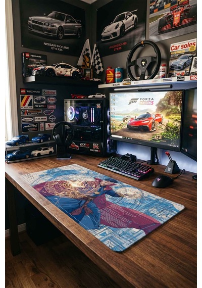 Doctor Strange Büyü Çemberi Blueprint 40x90 Cm Oyuncu Mousepad Kaymaz Taban Büyük Boy Siyah