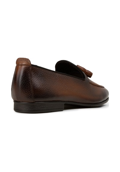 Deery Erkek Kahverengi Hakiki Deri Püsküllü Loafer - 01701mkhvc92
